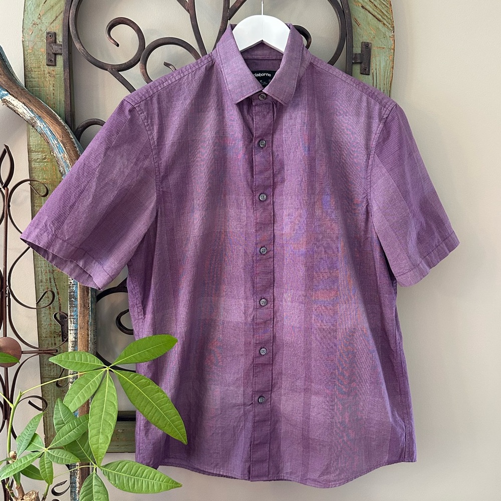 ⭐️ NWOT CLAIBORNE Men's Short Sleeve Button-Down Shirt